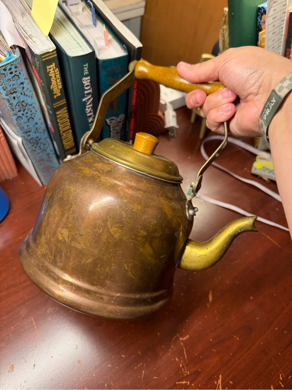 Vintage Solid Copper Tea Kettle - Made in Portugal - Farmhouse Decor